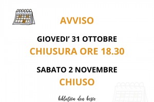 CHIUSURE biblioteca don bosco