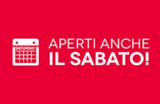Nuova apertura al sabato mattina 9:00-12:00