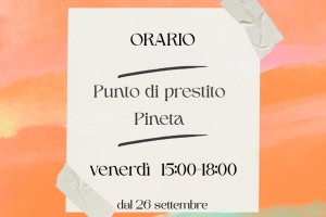 orario punto di prestito Pineta 
